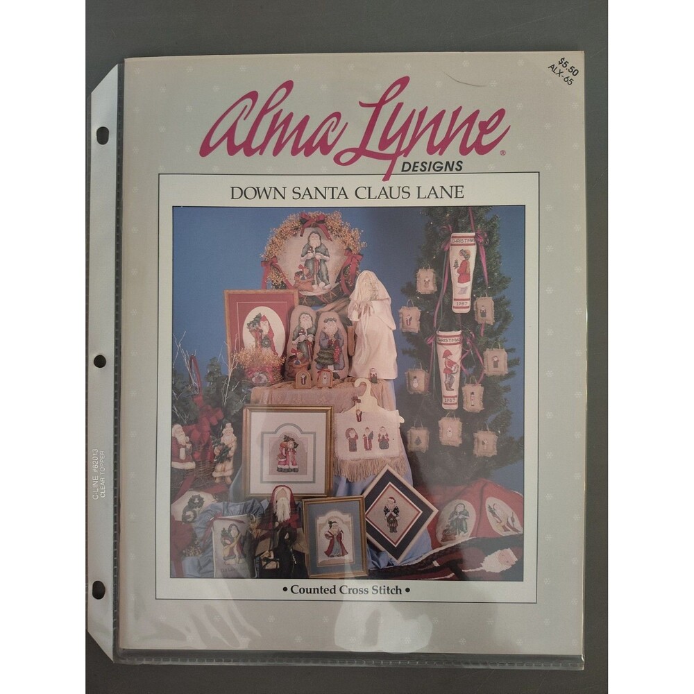 Vintage Alma Lynne Designs Down Santa Claus Lane Cross Stitch Pattern Book ALX65